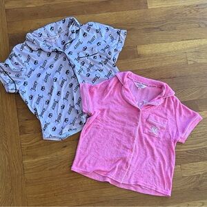 Juicy Couture Pink Short-Sleeve Button-Down Top Set of 2